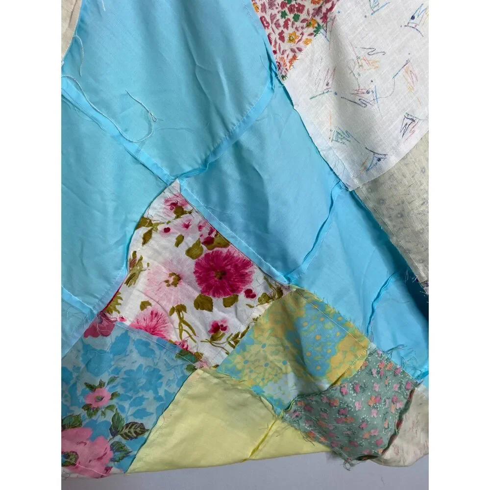 VTQ Patchwork Quilt Top Layer Mariner Sailing Ship 54x54